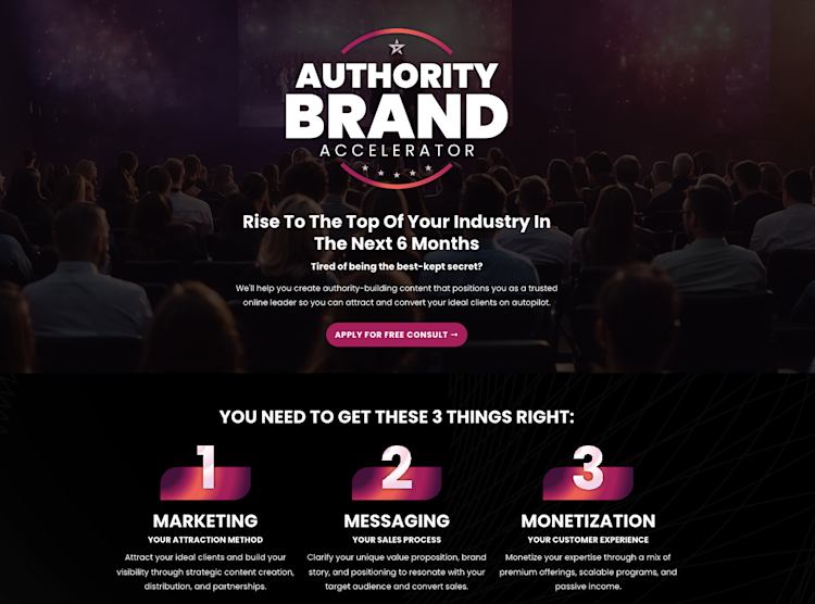 Brand authority pro landing page