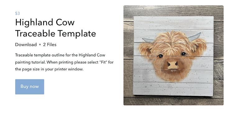 Pamela Groppe highland cow template