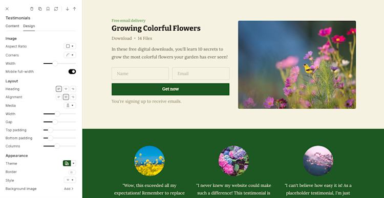 Customize your lead magnet sales page in Podia