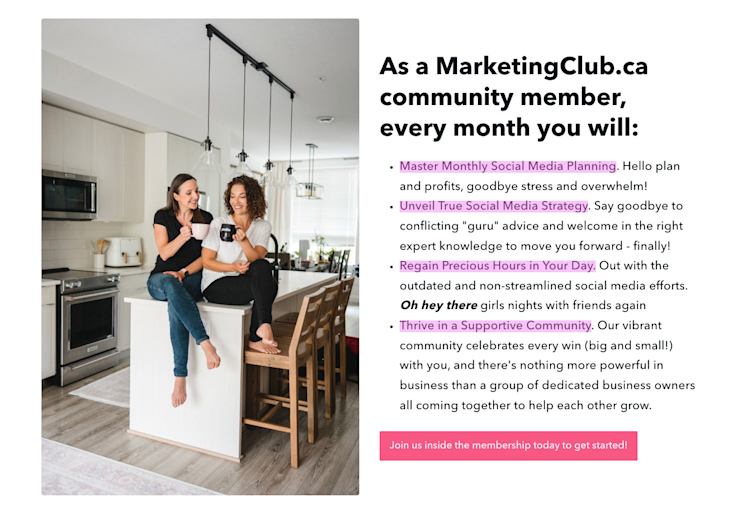 Marketing Club Community Sales Page