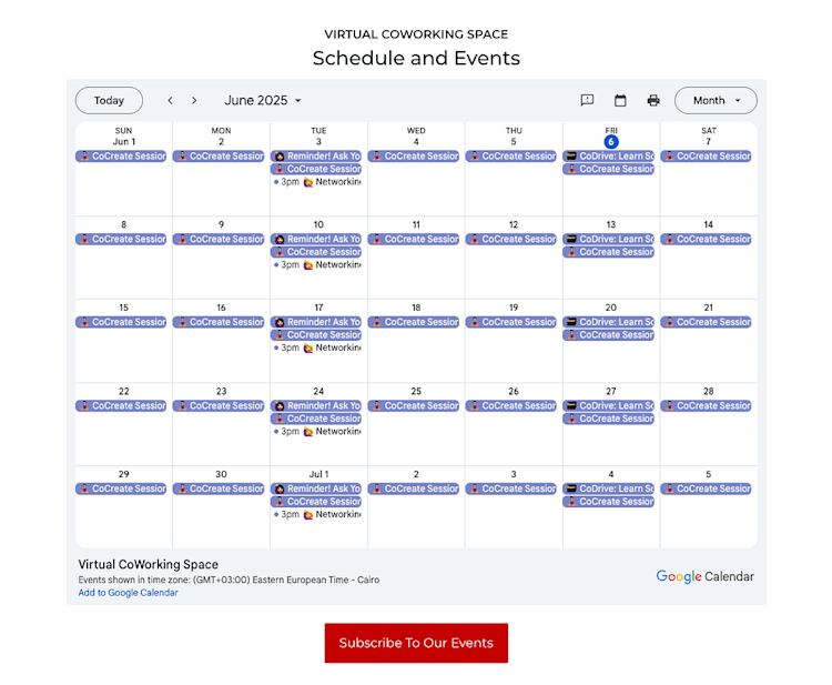 Virtual Miss Friday coworking community
