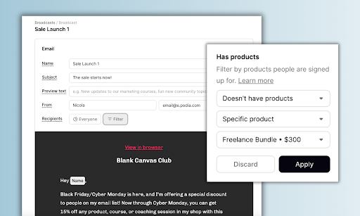 Set email filters