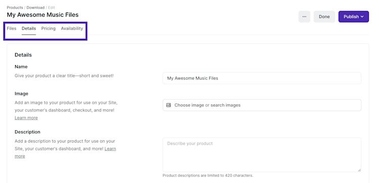 selling digital downloads from your own website: Podia 5