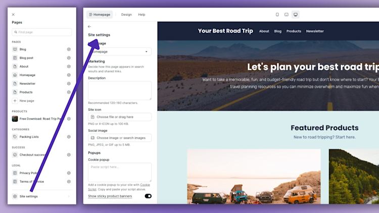 How to make a website | Site Settings