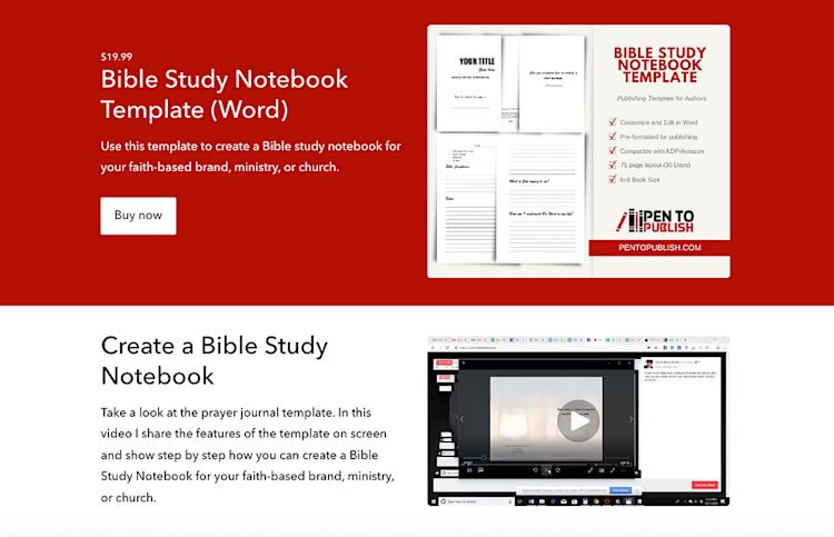 Pen to Publish study notebook template