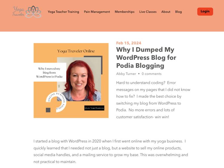 Abby Turner Yoga Traveler Podia Blog