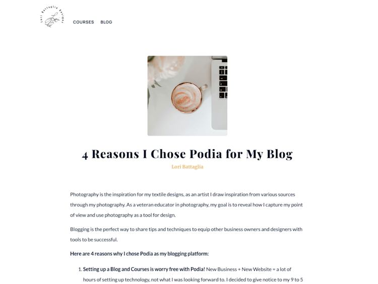 Lori Battaglia Podia Blog