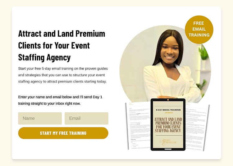 Maria Ebenezer email training lead magnet