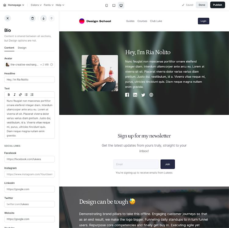 dashboard-custom-website