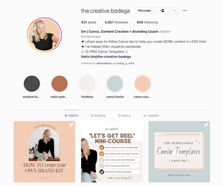 The Creative Bodega - Instagram profile