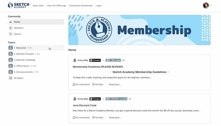 Sketch Academy art membership community