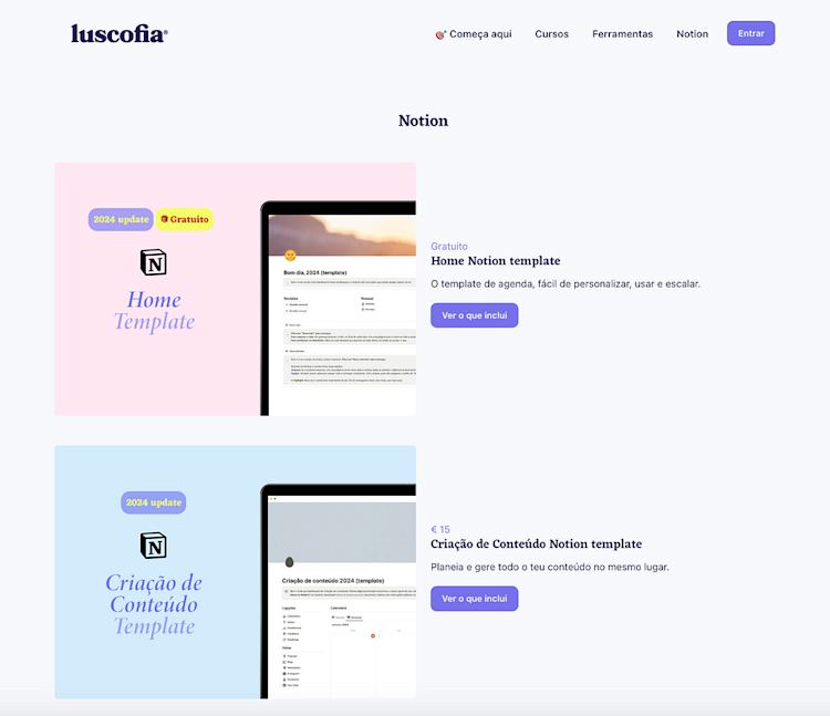 Luscofia Notion template