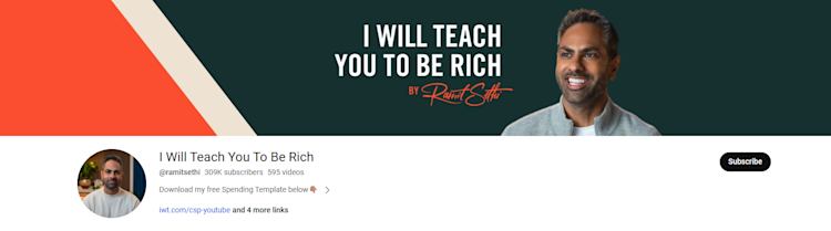 Ramit Sethi youtube header