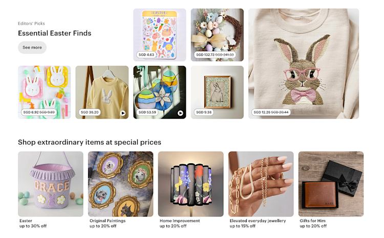 Etsy Easter Finds page