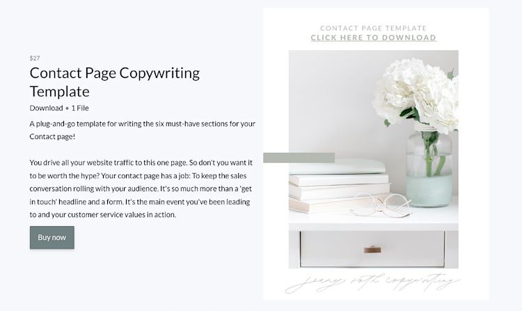 Jenny Roth copywriting template