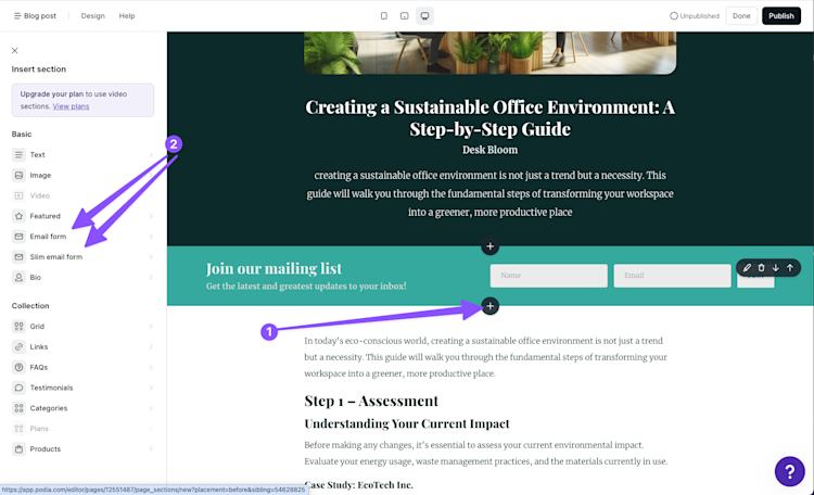 Membership Blog Email Signup