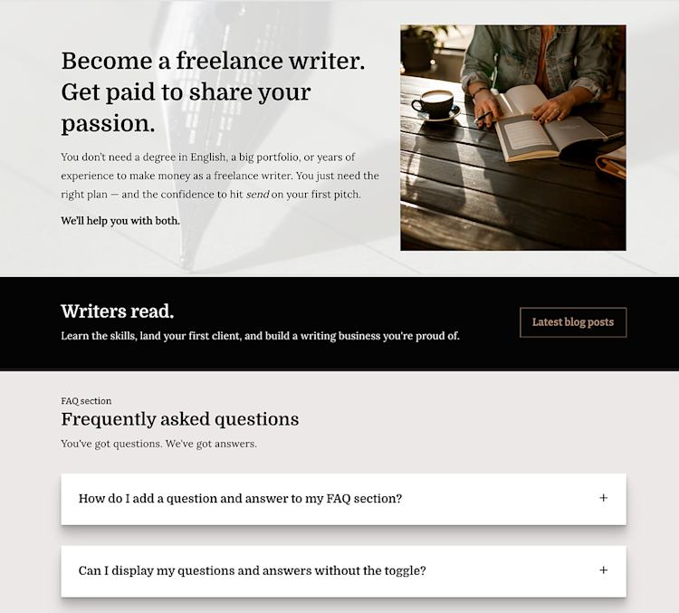 Sales page example