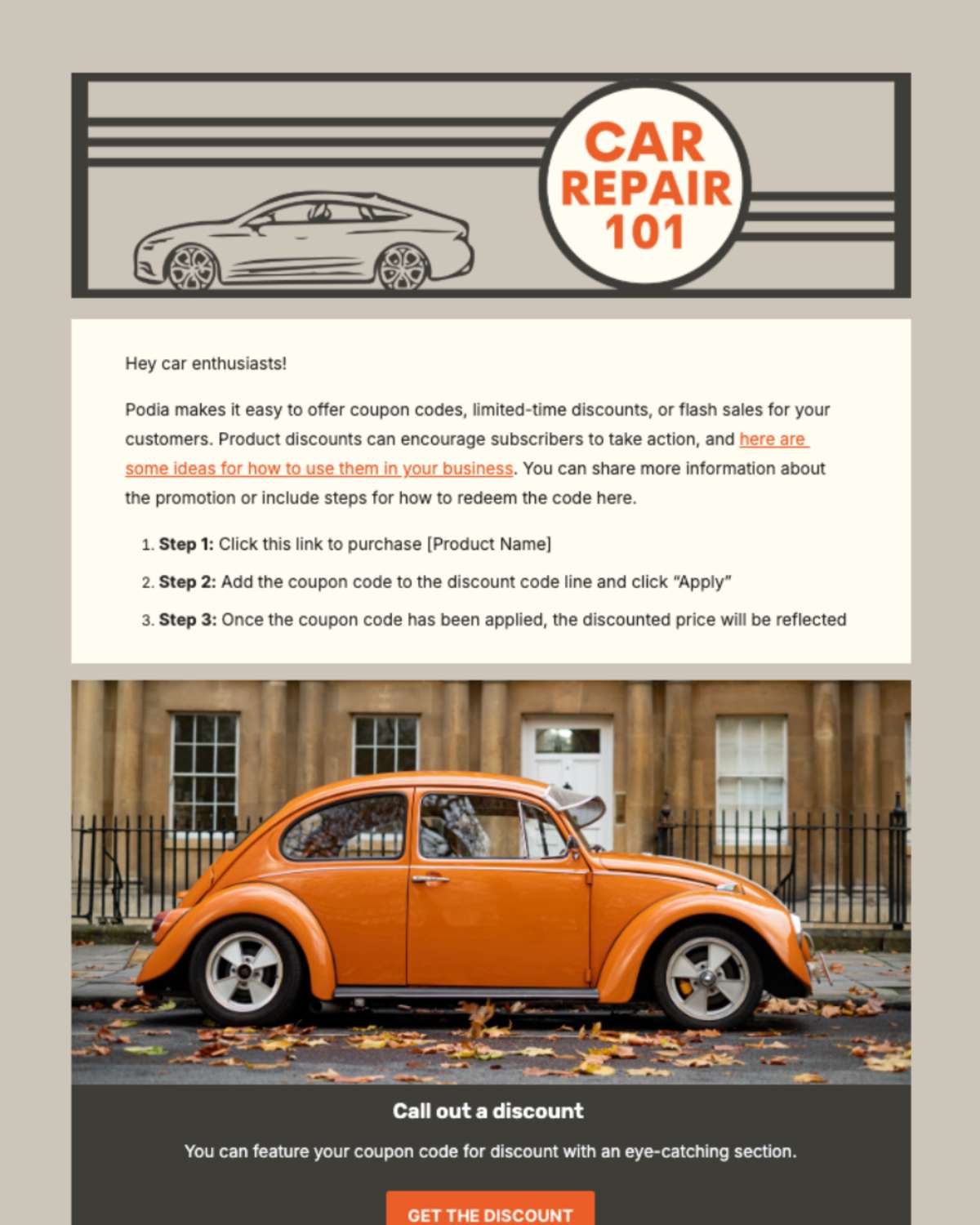 Email newsletter example 2
