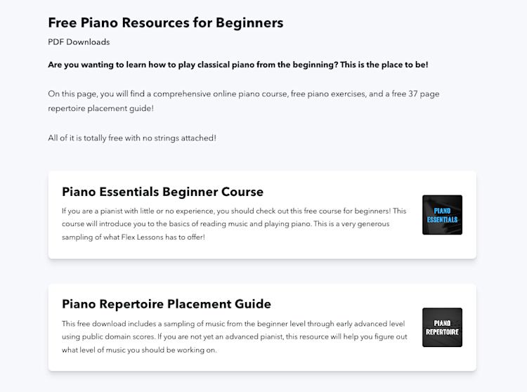 Flex Lessons Piano Essentials Course
