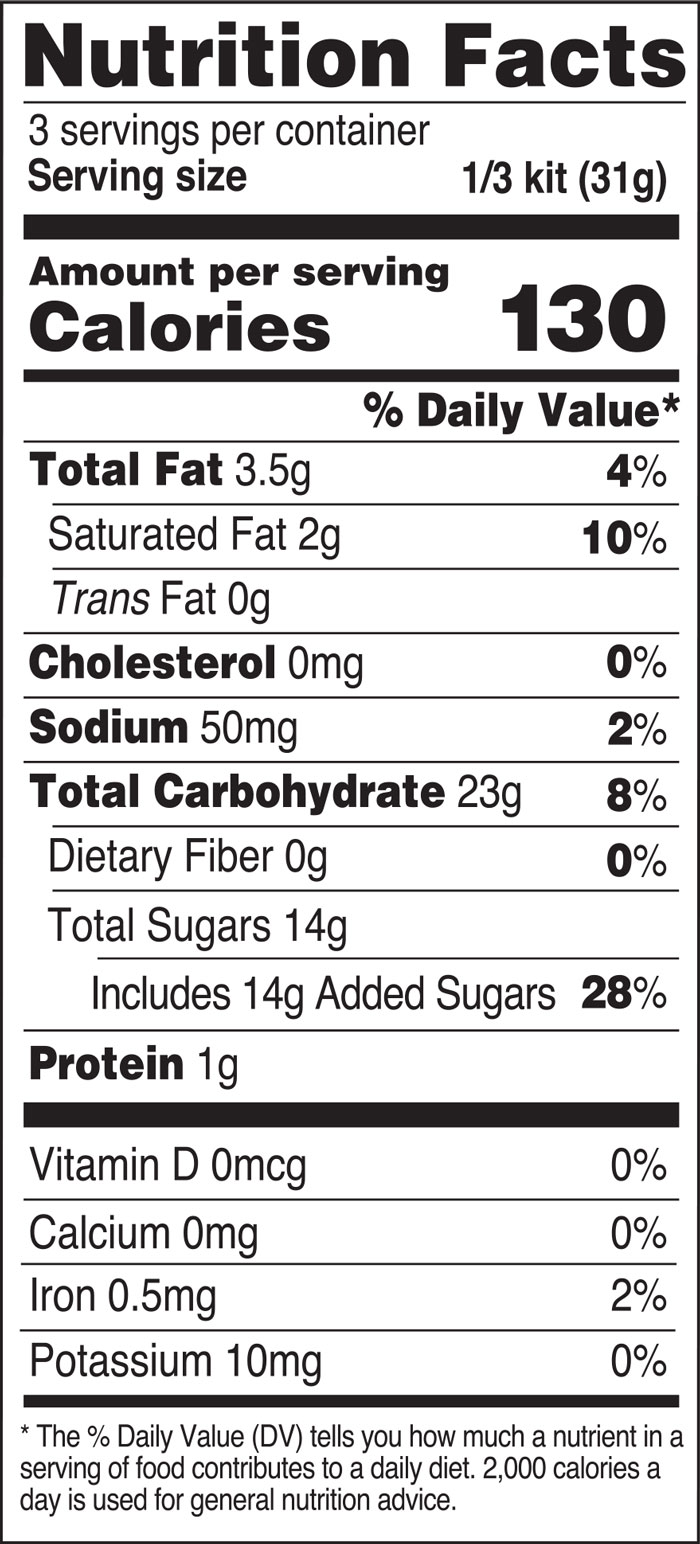 2001568-1 1PK Bumblebee Cookie Kit US NutritionalFacts