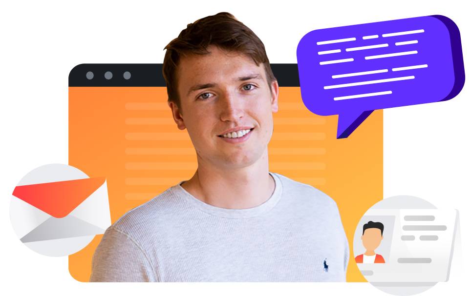 Dedicated account manager profile with callout graphics