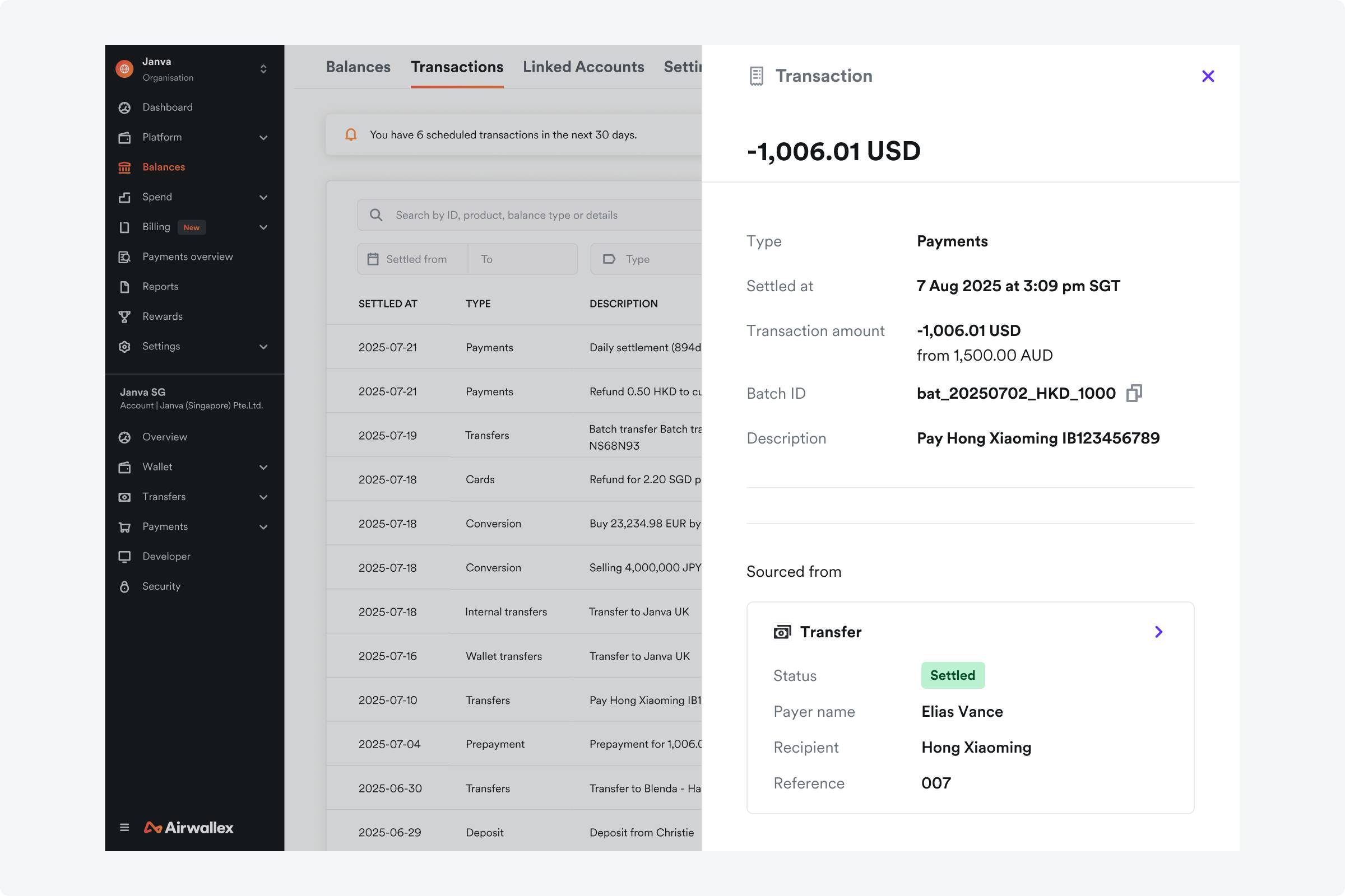 Refreshed transaction UI