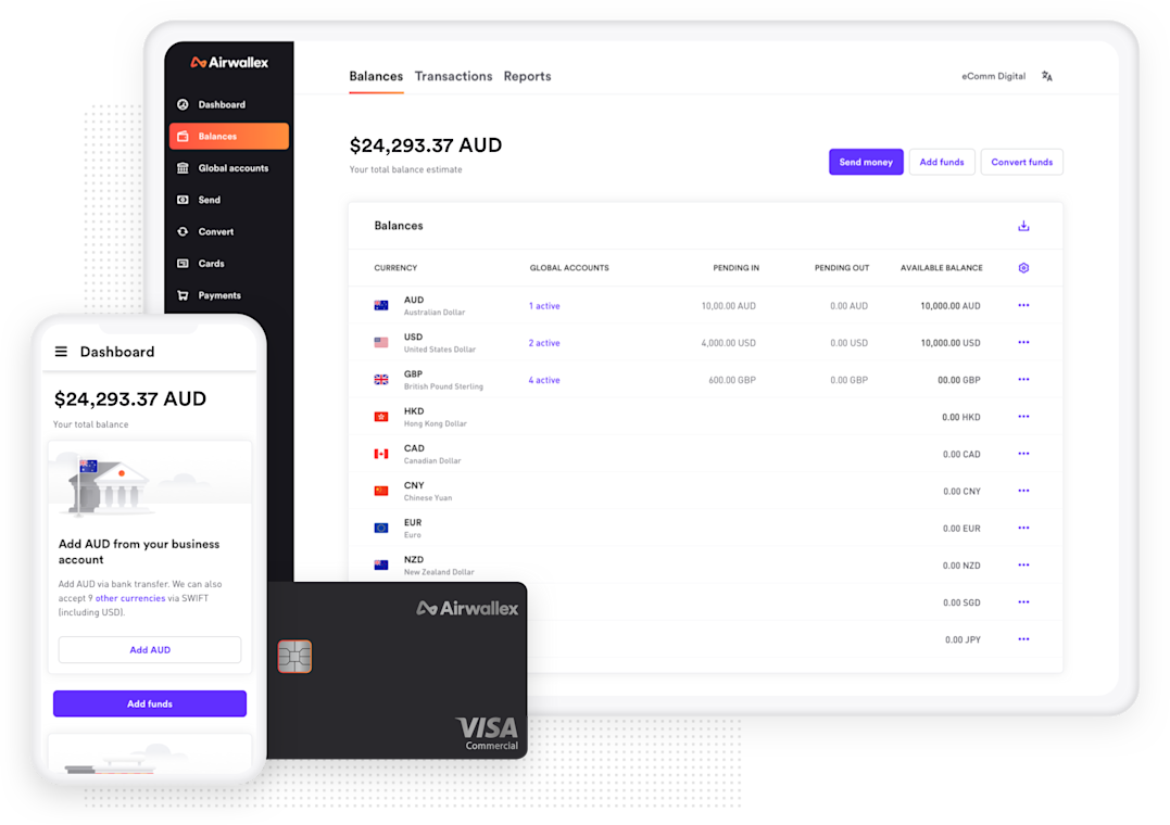 Airwallex platform sending money to Japan
