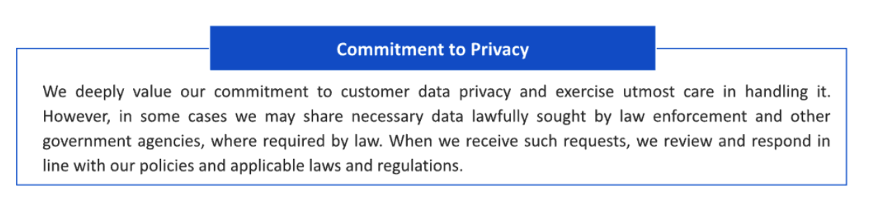 Commitment to Privacy