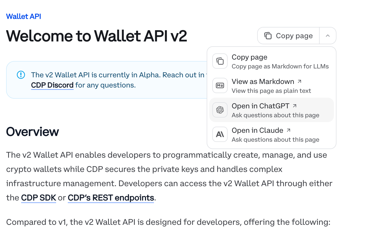 PM blog wallet API