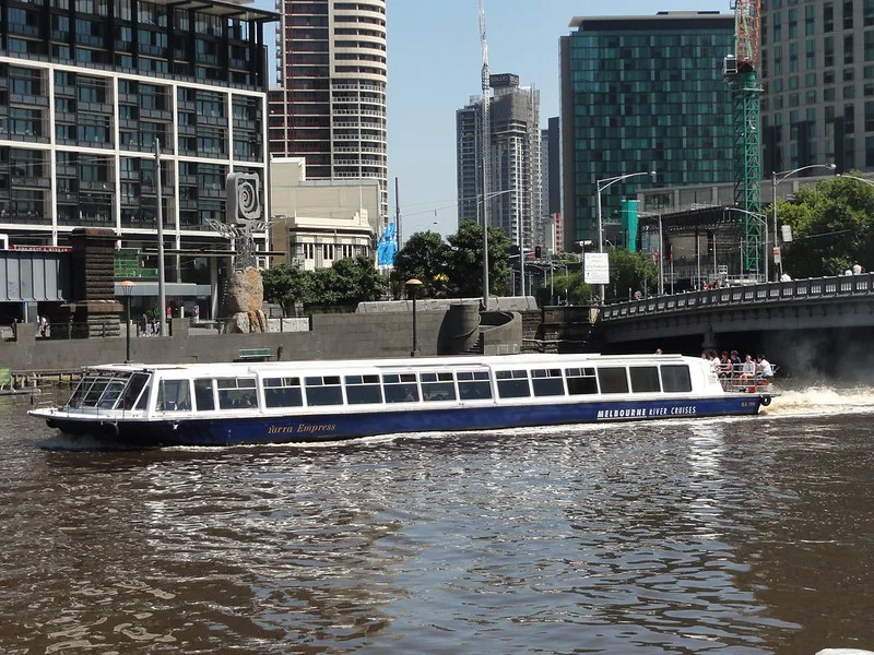 Melbourne City Cruises boat on the Yarra River, Melbourne. 