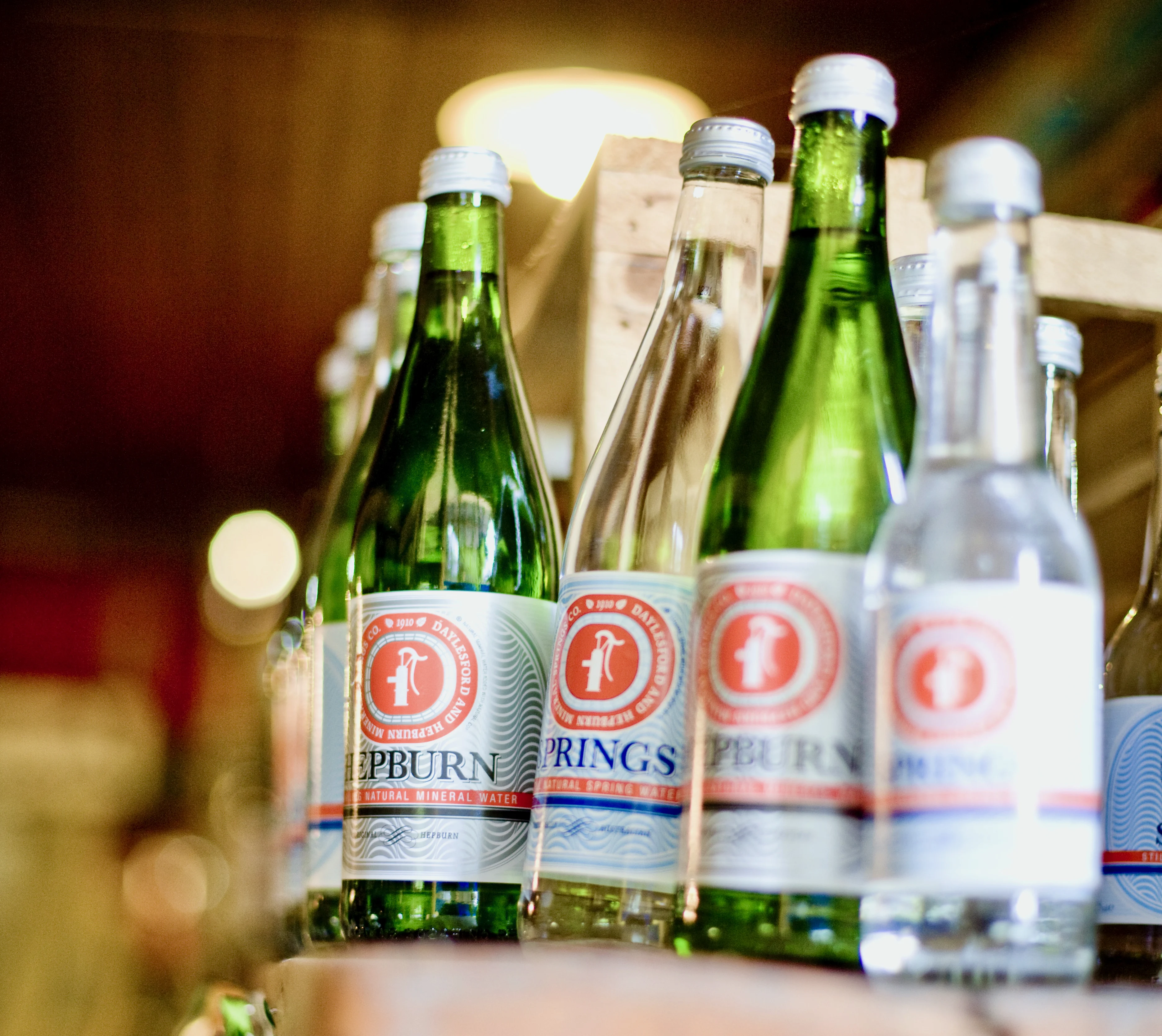 Bottles of sparkling and still mineral water from the Daylesford & Hepburn Springs Mineral Springs Co