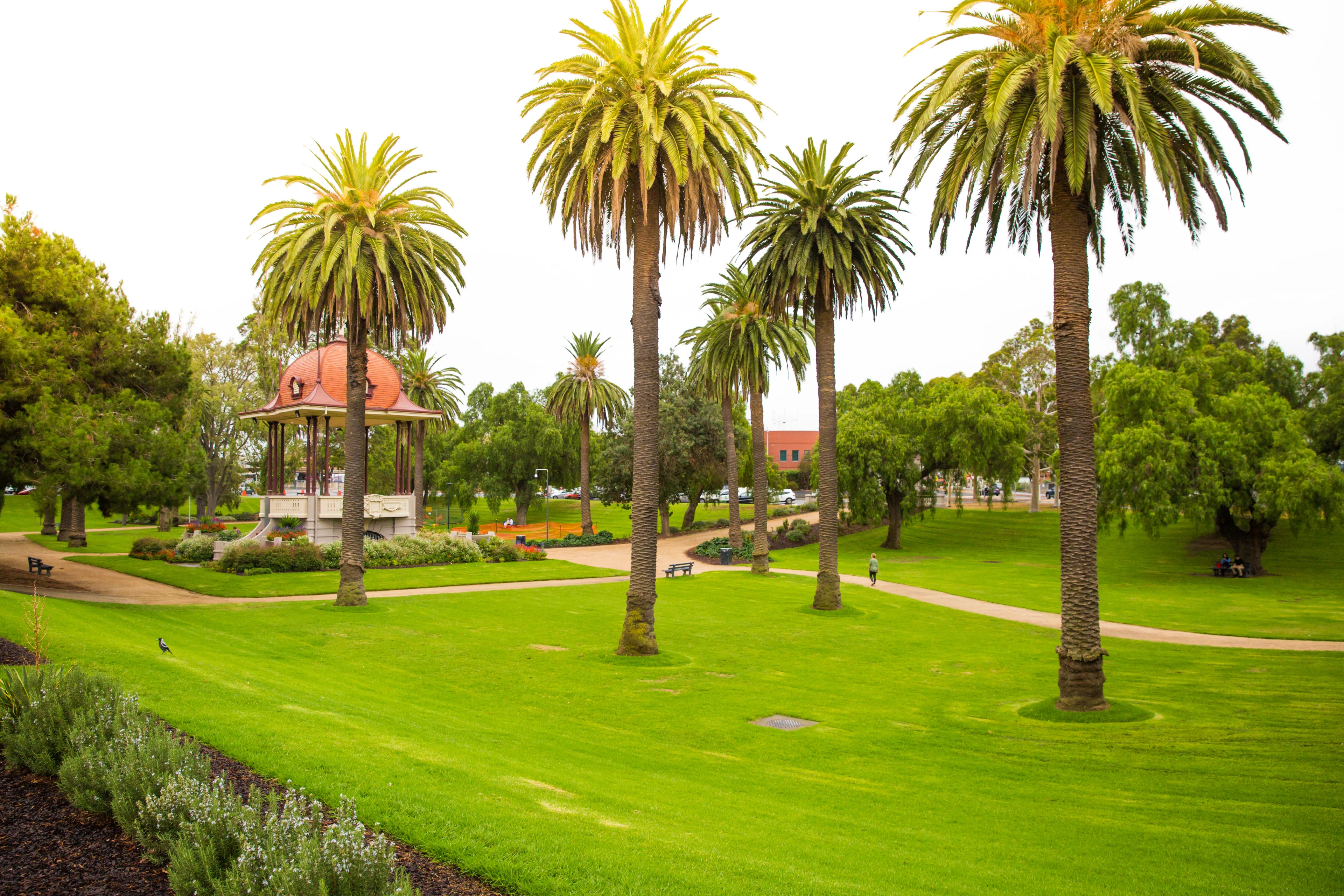 Gardens and Bandstand in Johnstone Park, Geelong, Victoria