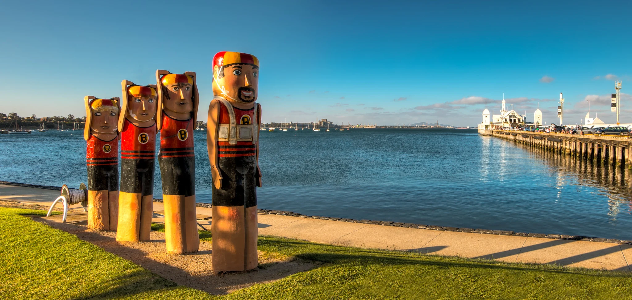 Bollards by the Bay at Geelong Waterfront, part of the Geelong Baywalk Bollards Trail