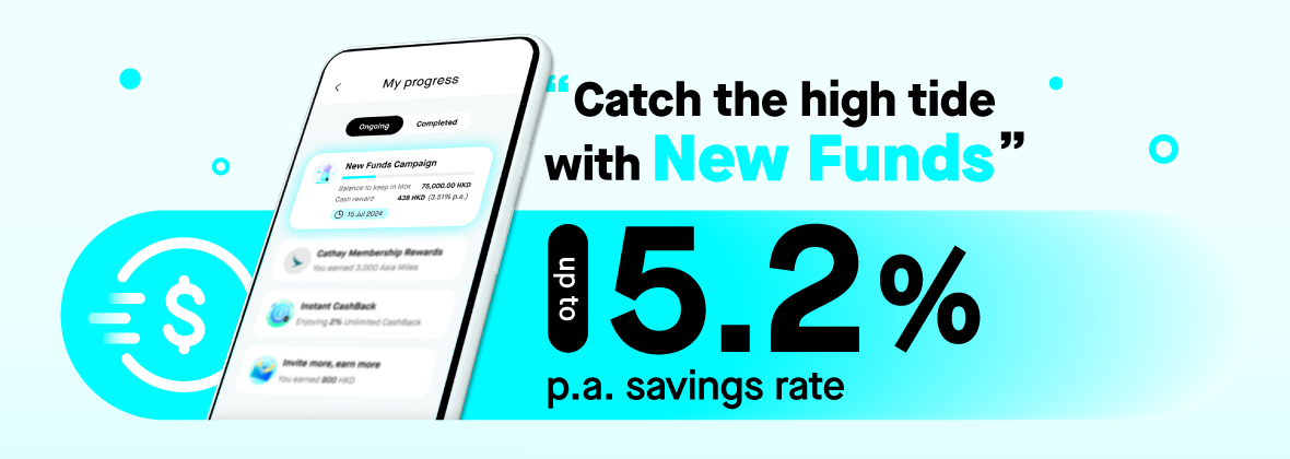 Catch the high tide 🏄🏻 with New Funds up to 5.2% p.a. savings rate 