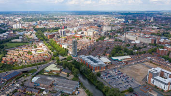 Birdseye view of a town in the East Midlands