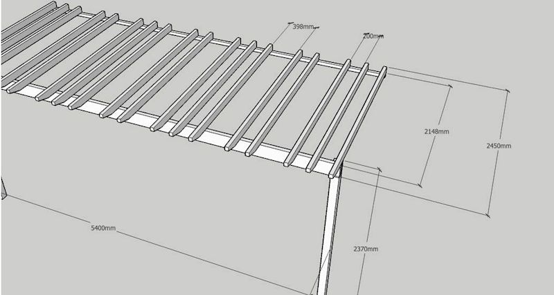 En ritning för att bygga en egen pergola