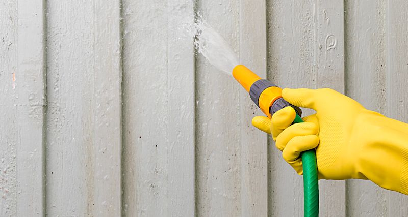 tvätta träfasaden, spola träfäsaden