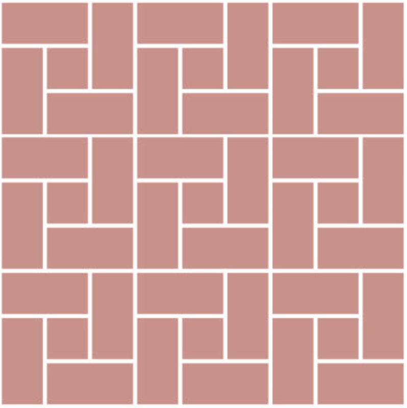 Rosa-beige rektanglar i korgflätat mönster med vita mellanrum