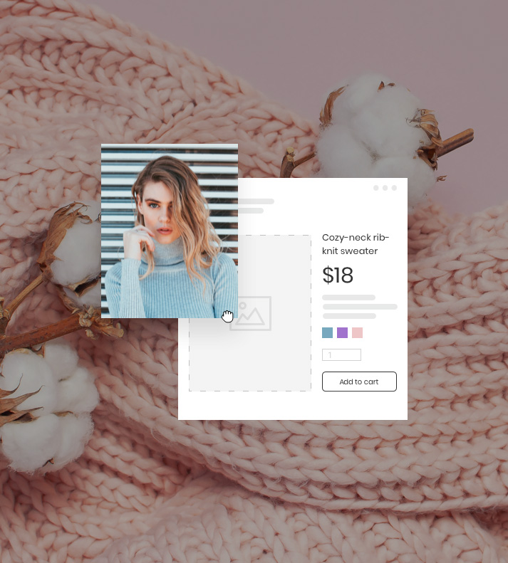 Online store showing shopping cart