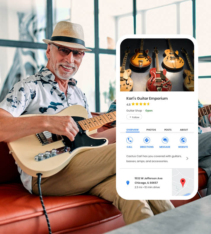 google search about guitar website
