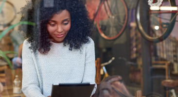woman using her laptop