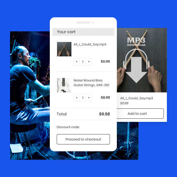 online store showing digital downloads