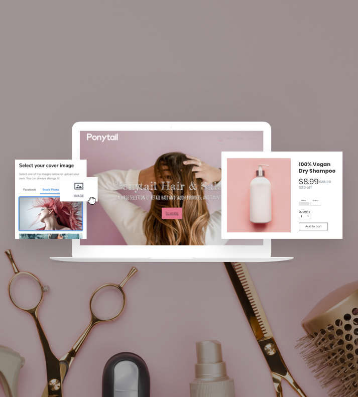 Example of a Beauty website created in the Website Builder