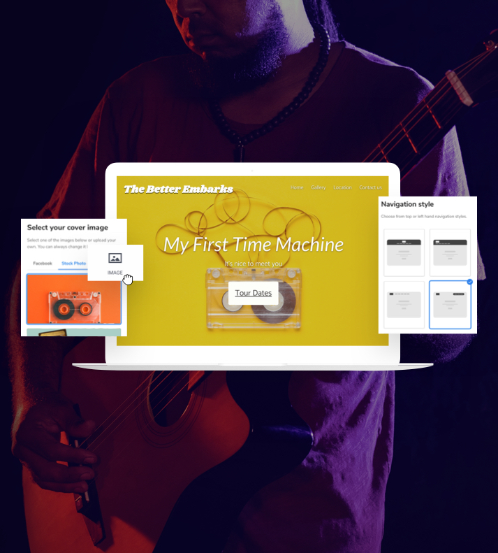 Image of a music website using the Website Builder