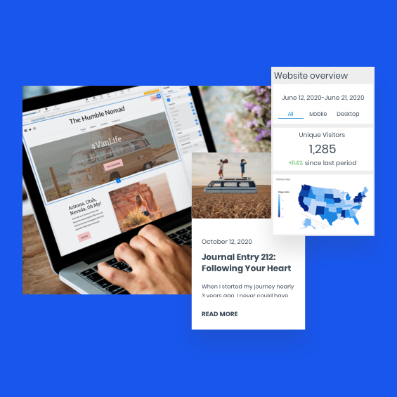 Image of a Blogging website using the Website Builder