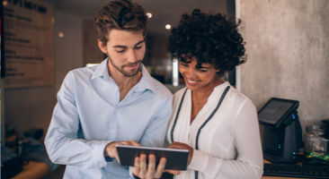 Image of a restaurant manager hostess and managing their website