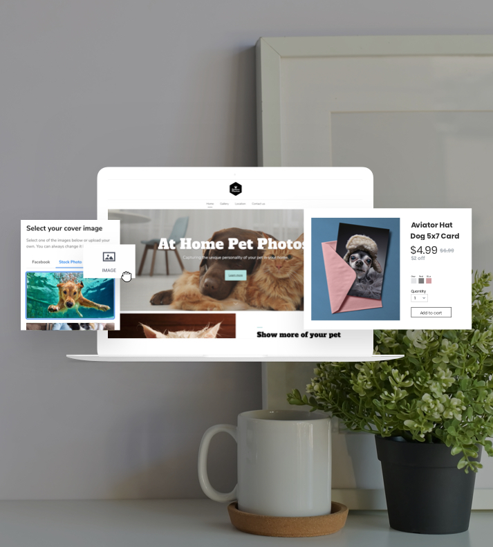 Image showing an array of photography websites using the Website Builder