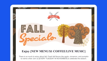 Fall Specials Constant Contact customer email template