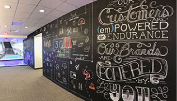 Chalk wall in Burlington office