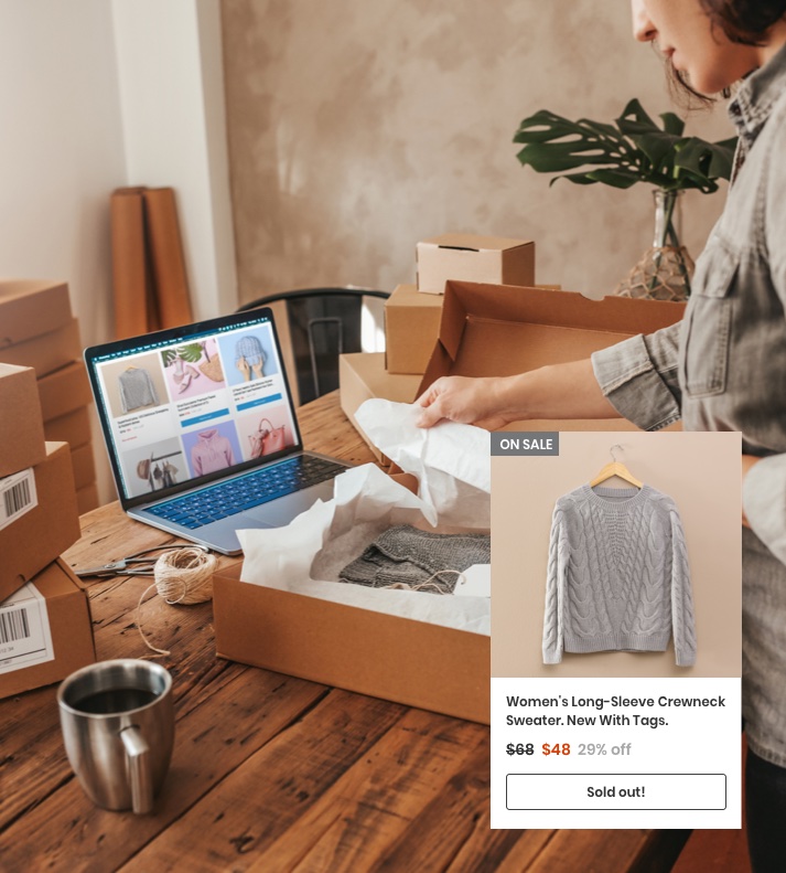woman opening cloth box